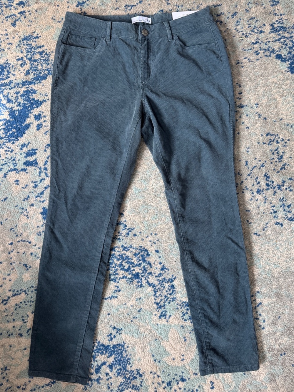 NWT Women’s Blue Gray Corduroy Skinny Jeans Ann Taylor LOFT